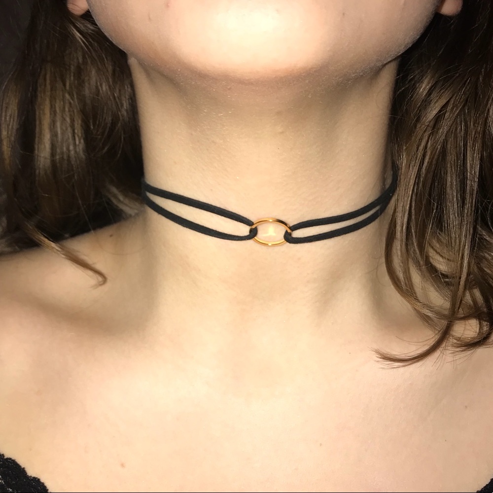 Small black choker.